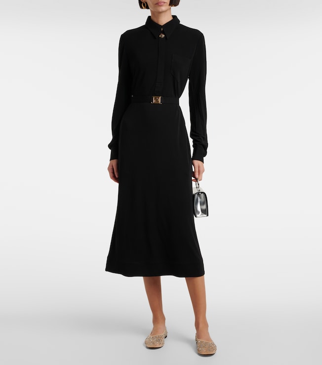  Belted jersey shirtdress