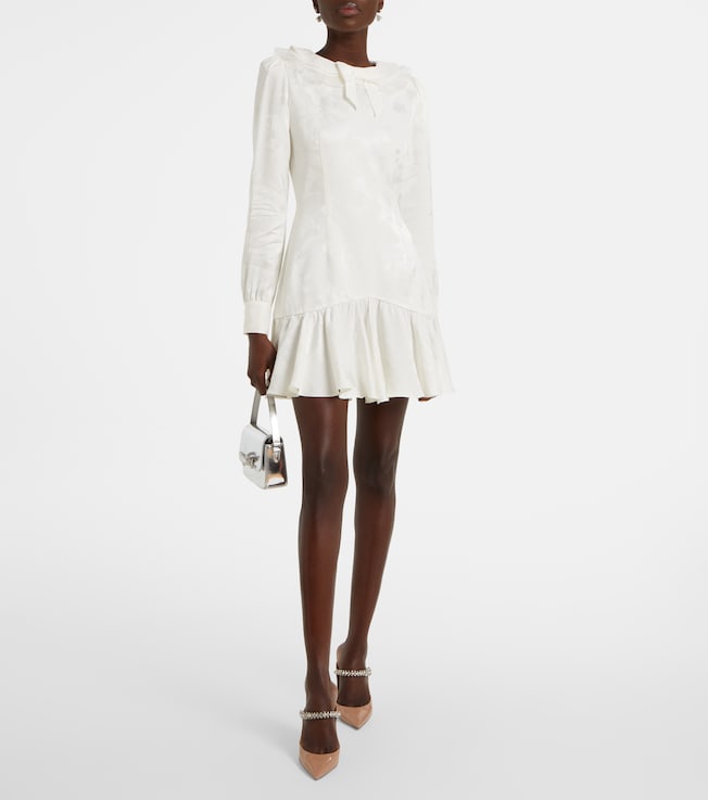 Alessandra Rich Bow-detail floral jacquard minidress
