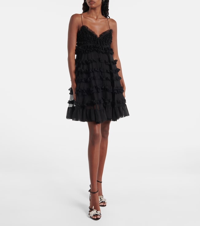 Valentino Tiered silk tulle minidress