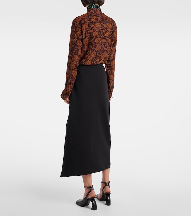 Dries Van Noten Dries Van Noten Draped asymmetric jersey midi skirt