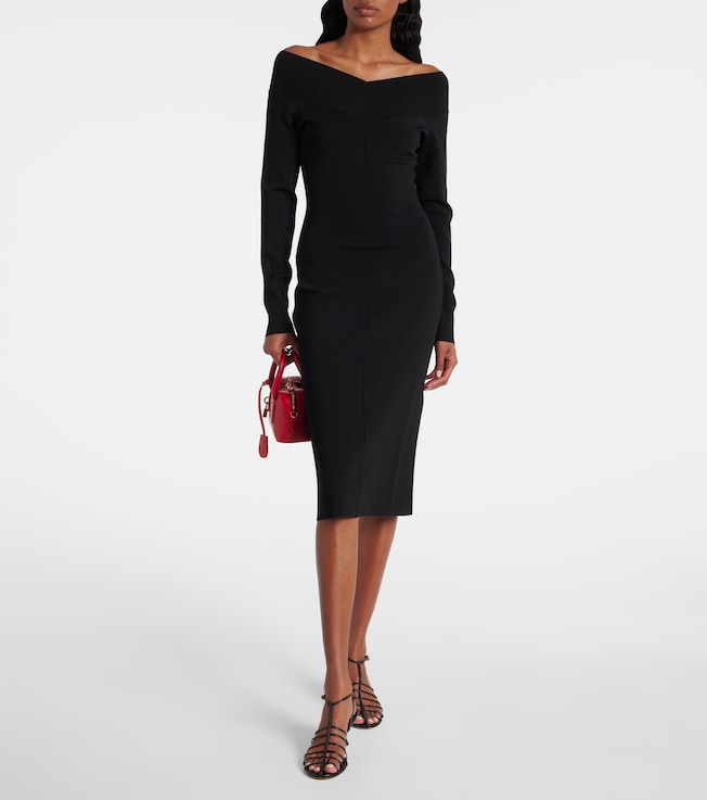 Stella McCartney Off-shoulder jersey midi dress