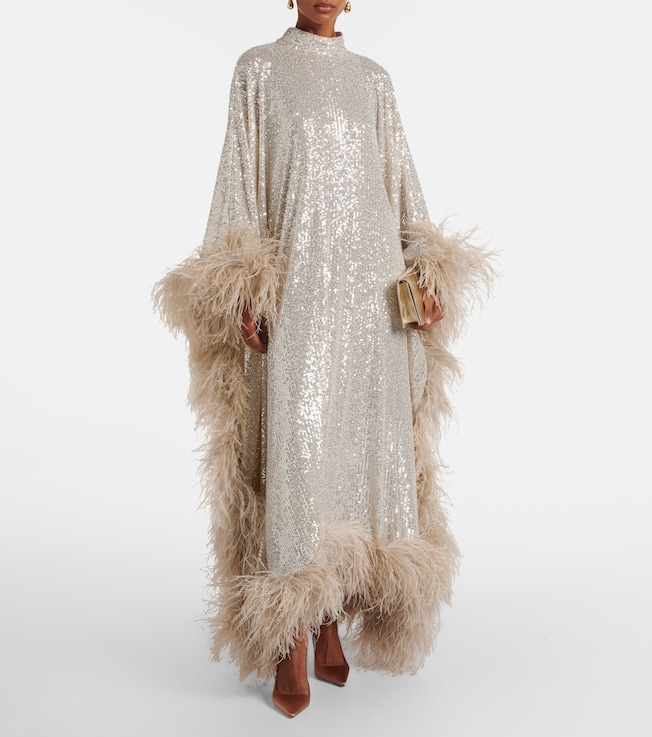 Taller Marmo Casta Diva Disco feather-trimmed gown