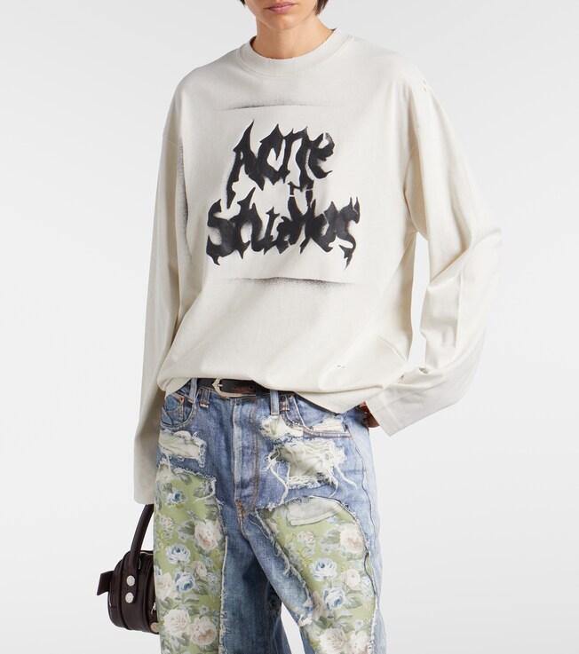 Acne Studios Logo cotton-blend jersey sweatshirt