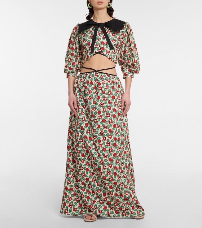 Agua by Agua Bendita Granate printed linen blouse