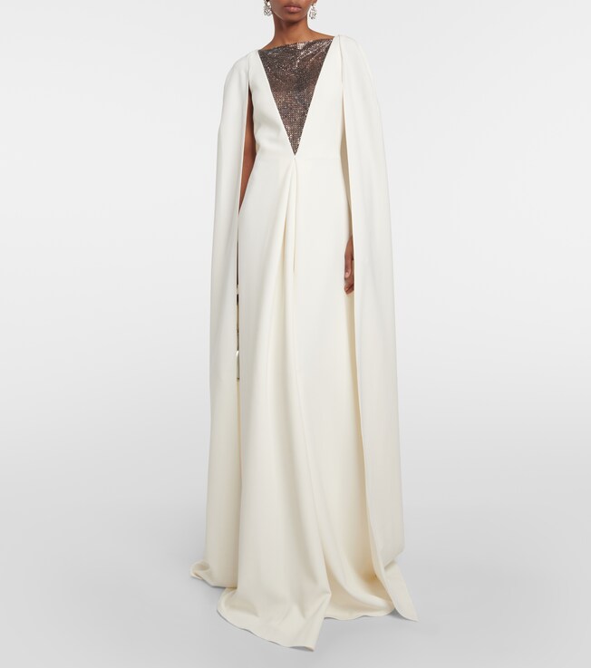 Safiyaa Abrielle embellished caped gown