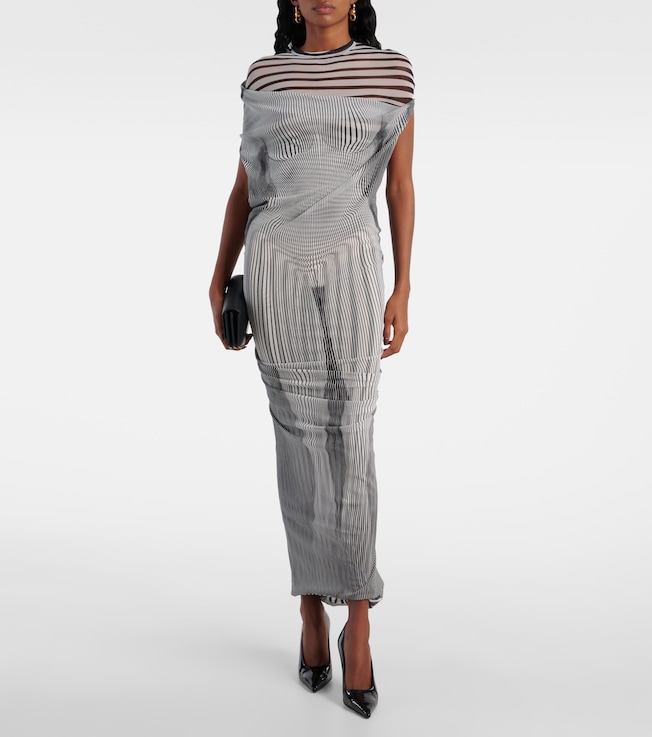 Jean Paul Gaultier Body Morphing draped tulle maxi dress