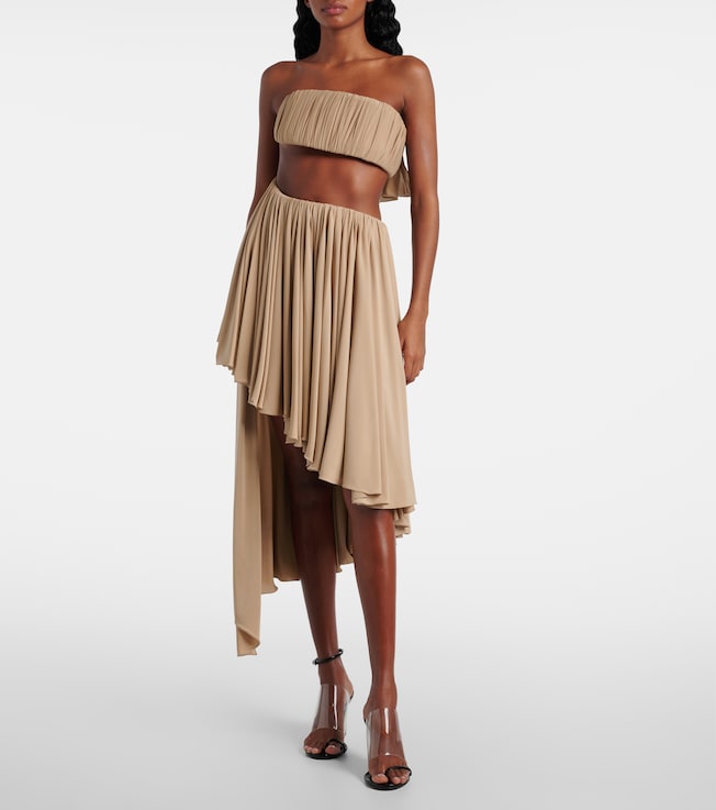 Alaïa Asymmetric jersey bustier dress