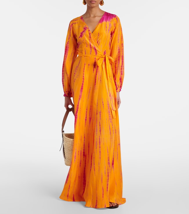 Anna Kosturova Tie-dye silk wrap dress