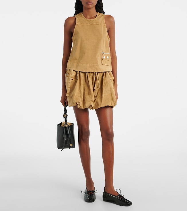 GANNI Cotton-blend miniskirt