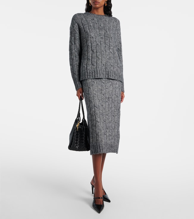 S Max Mara Otello cotton and wool-blend midi skirt