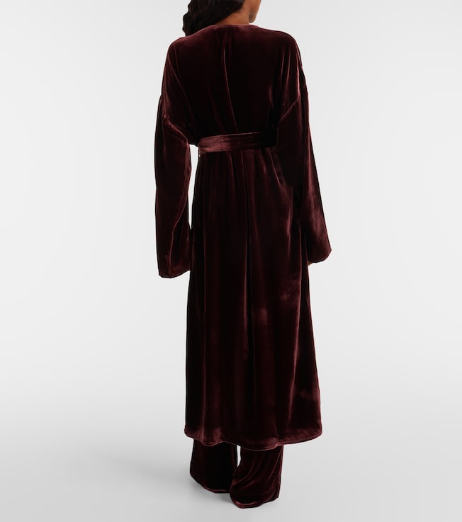 Asceno Asceno Belted velvet midi dress