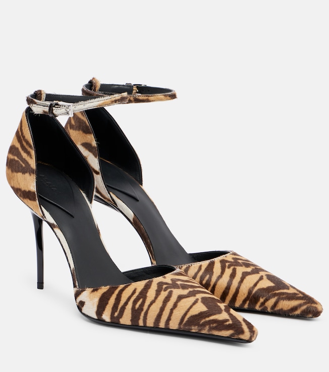Alaïa 90 tiger-print calf hair pumps