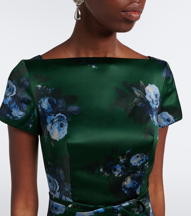 Erdem Erdem Belted floral duchess satin gown