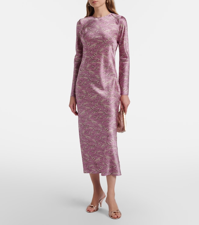 Veronica Beard Gemma floral silk-blend satin midi dress