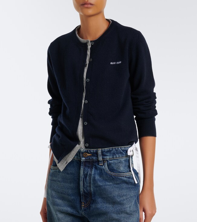 Miu Miu Miu Miu Layered cashmere cardigan