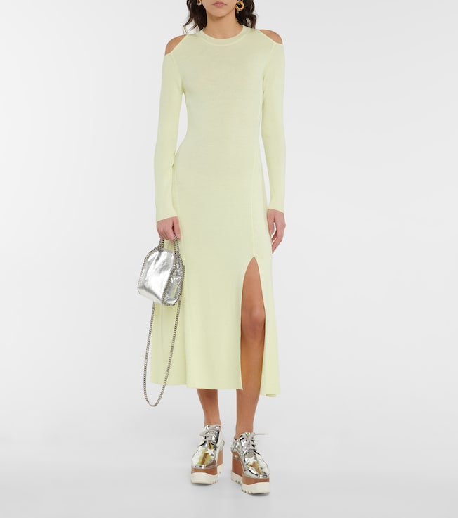 Stella McCartney Cutout virgin wool midi dress