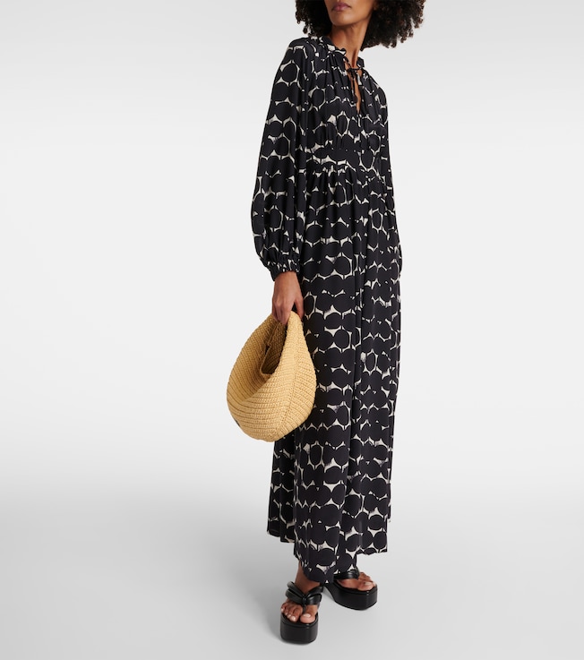  Urbania printed silk maxi dress