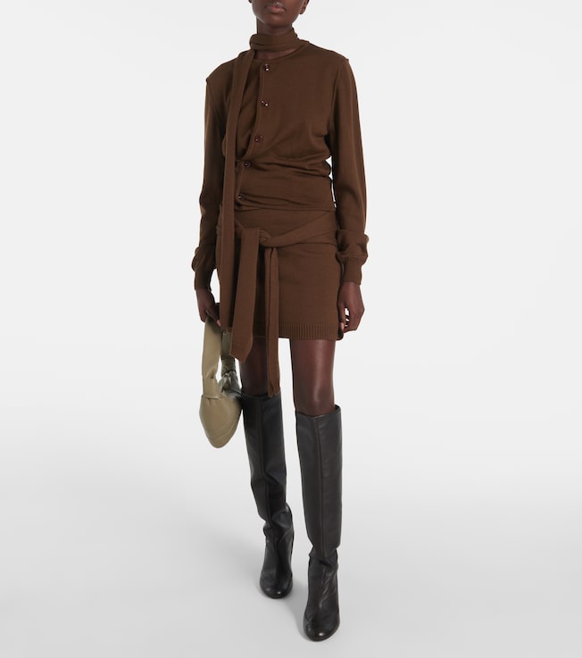 Lemaire Trompe l'œil wool-blend miniskirt