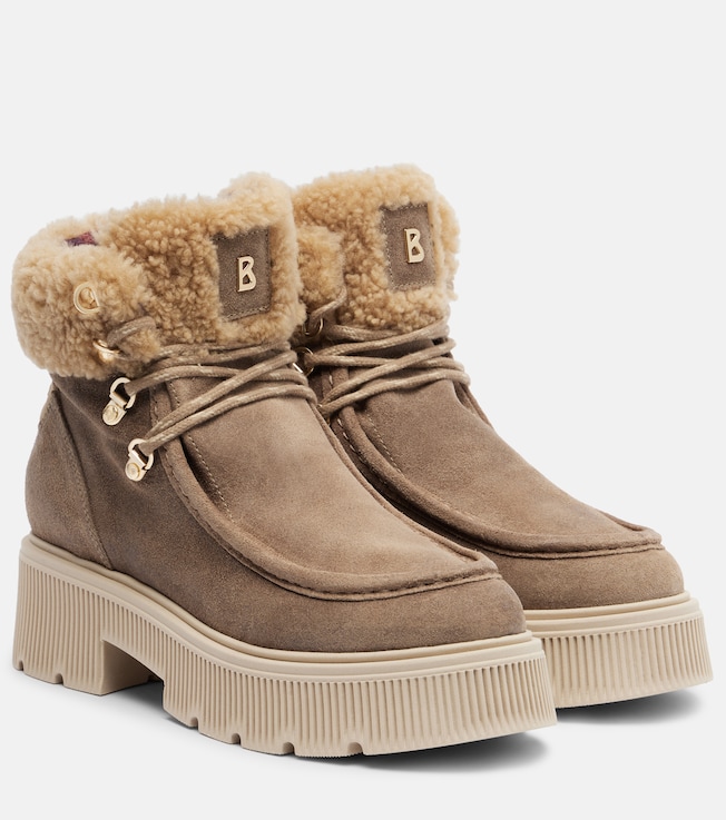 BOGNER Turin suede and shearling lace-up boots