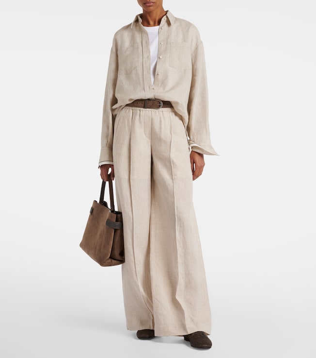 Brunello Cucinelli Linen wide-leg pants