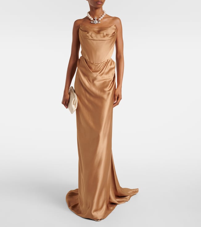 Vivienne Westwood Galaxyno strapless satin corset gown