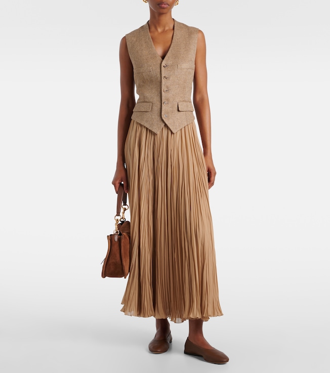 Ralph Lauren Collection Jordyn pleated chiffon maxi skirt