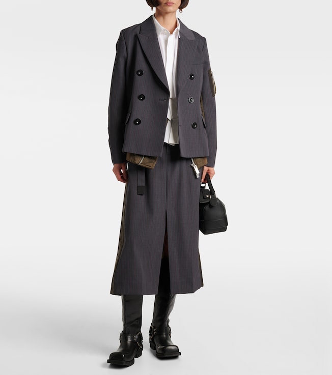 Sacai Paneled double-breasted jacket