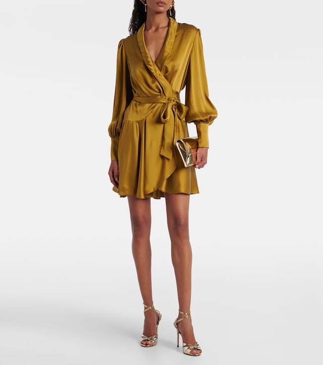 Zimmermann Silk satin wrap dress