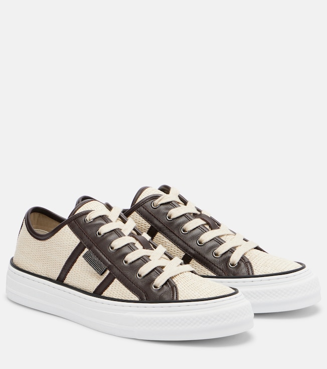 Brunello Cucinelli Classic leather-trimmed sneakers