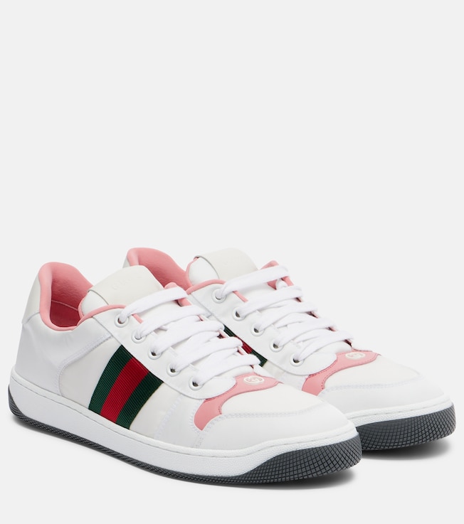 Gucci Screener leather-trimmed sneakers