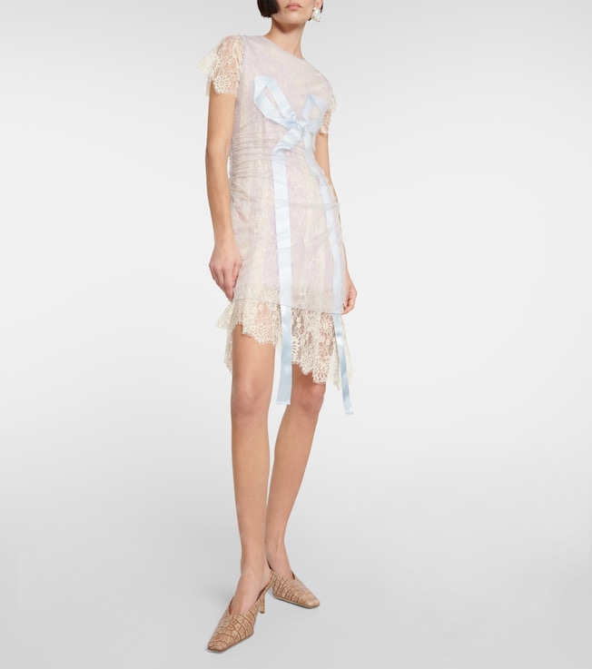 Acne Studios Bow-detail lace minidress
