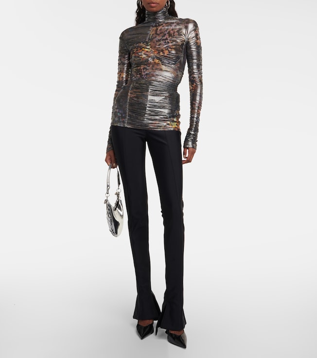 Mugler Printed ruched top