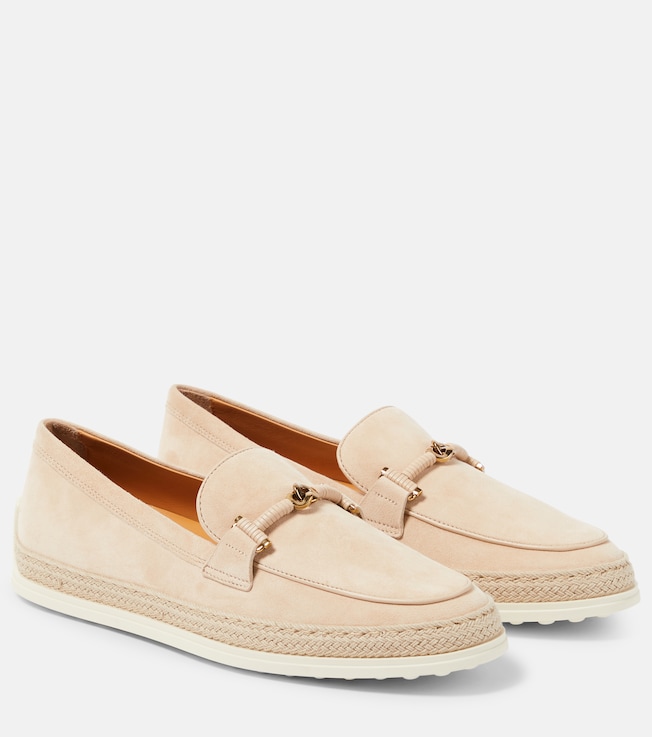 Tod's T Ring suede loafers