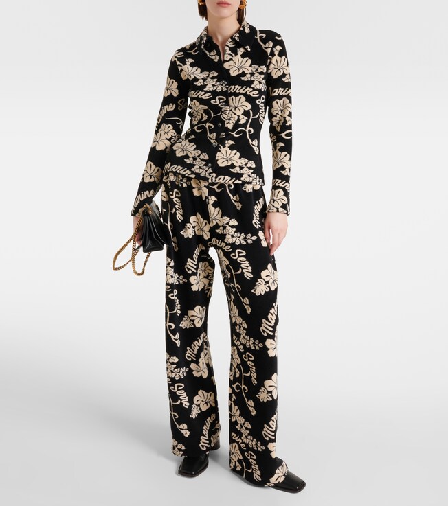 Marine Serre Floral jacquard sweatpants