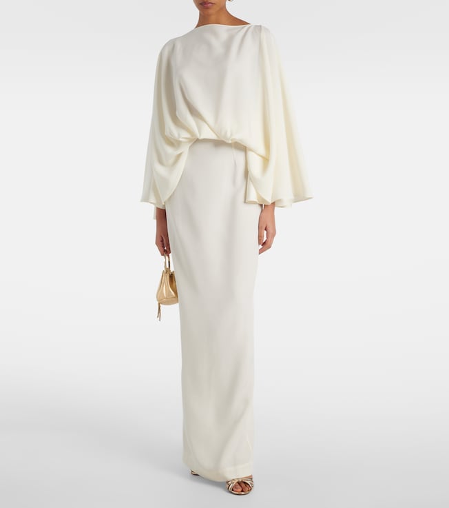 Taller Marmo Maddalena draped crêpe cady gown