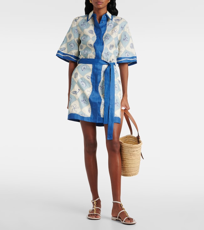 Alémais Printed linen shirt dress