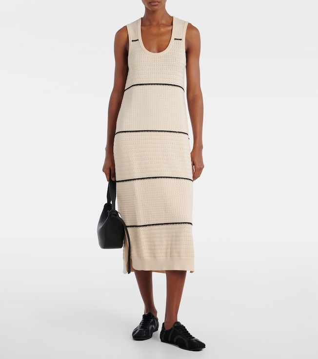 Varley Scott striped cotton midi dress