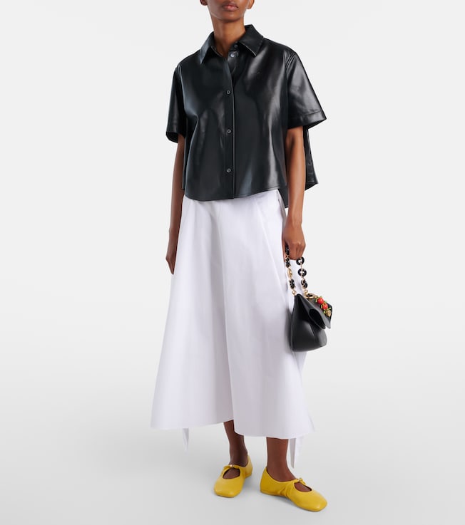 Loewe Anagram leather bowling shirt