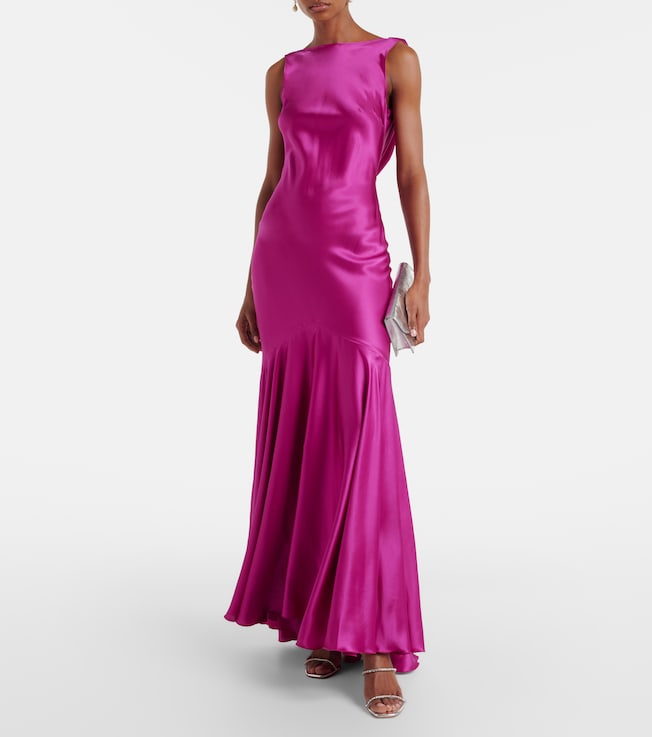 Nina Ricci Open-back silk-blend satin maxi dress