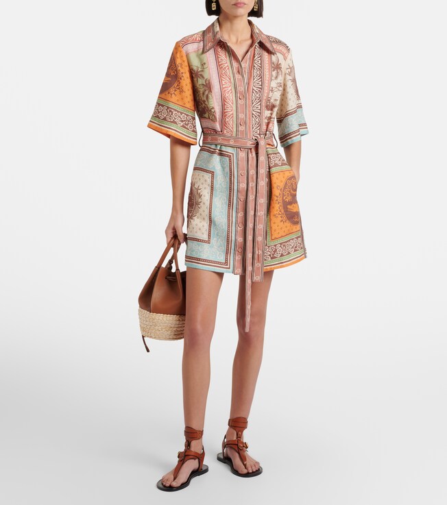 Alémais Alberta printed linen shirt dress
