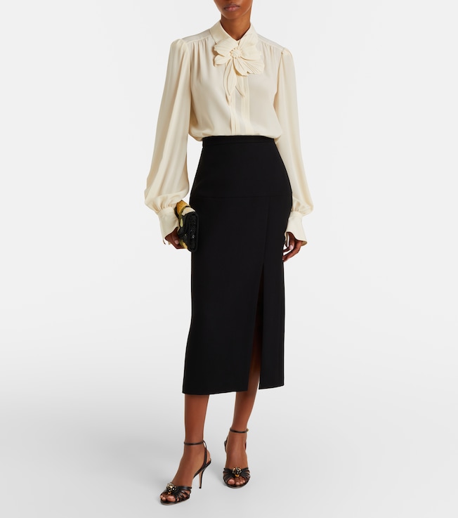 Valentino Virgin wool crêpe pencil skirt