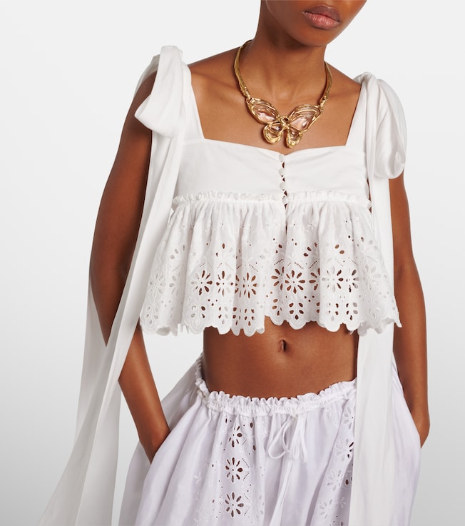 Chloé Broderie anglaise cotton top