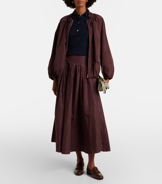S Max Mara Pleated taffeta midi skirt