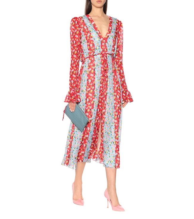 Carolina Herrera Floral crêpe midi dress