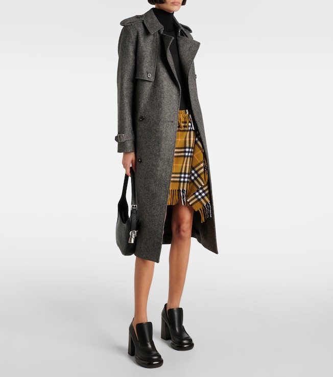 Burberry Burberry Check wool and cashmere miniskirt