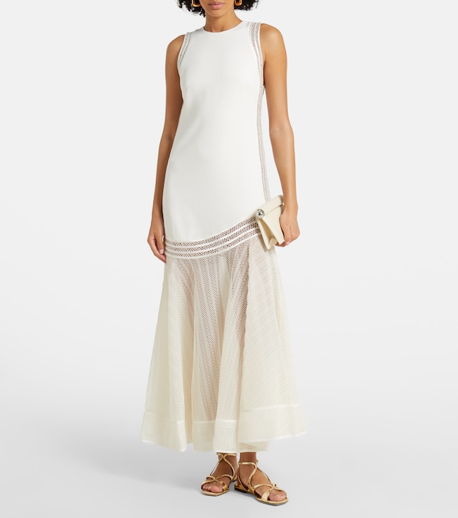 SIMKHAI Zakaria mesh-trimmed maxi dress