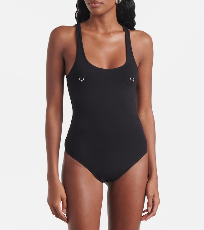 Mugler Pierced cotton bodysuit