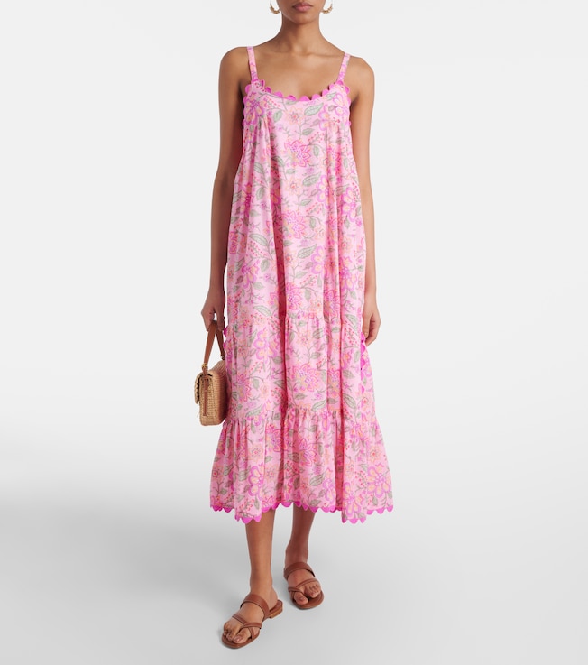 Juliet Dunn Floral printed cotton maxi dress