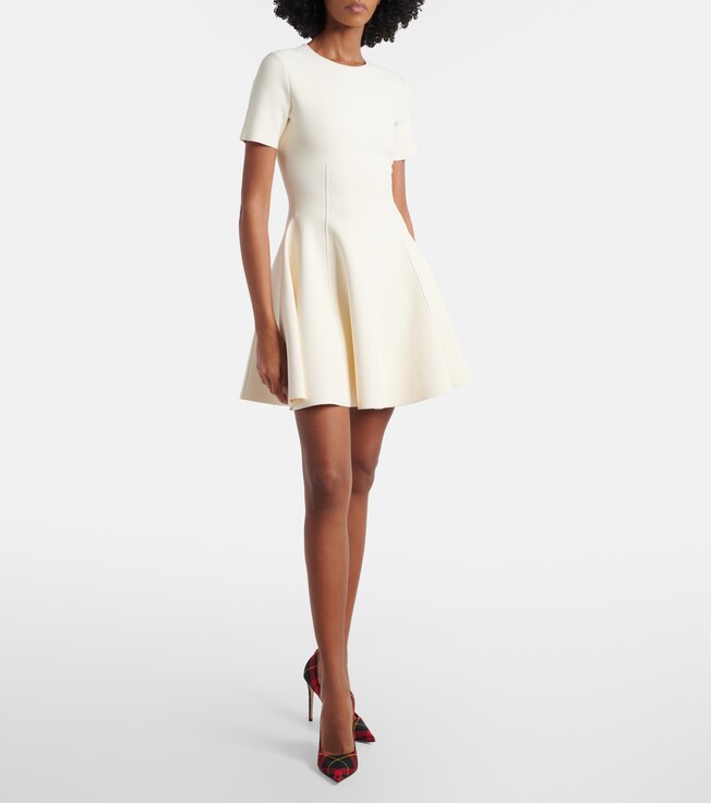 McQueen Asymmetric knitted minidress