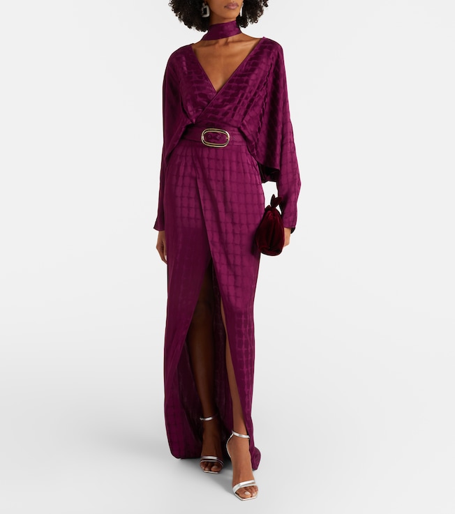 Taller Marmo Dunaway belted crêpe cady wrap dress